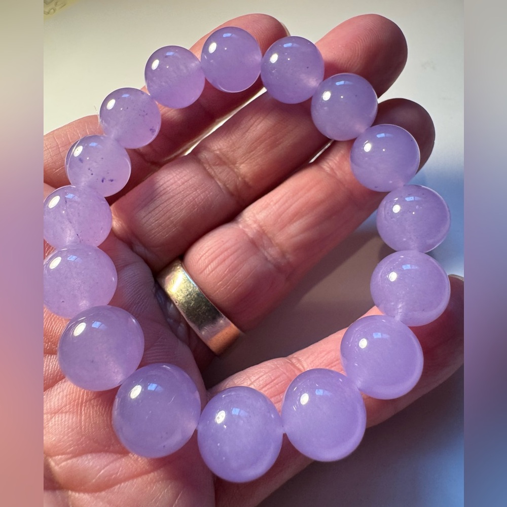 Natural Purple Alexandrite 13mm round Shape smooth Cut Beads Stretchable Bracele